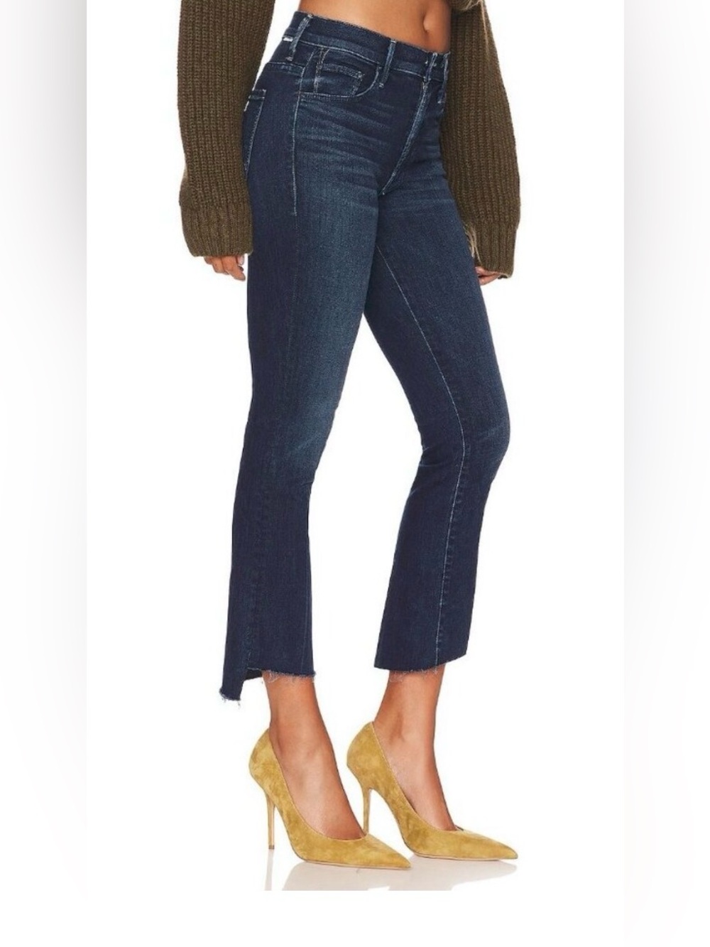 MOTHER The Insider Crop Step Fray Jeans Size 25 Good For You Wash Raw Hem Crop